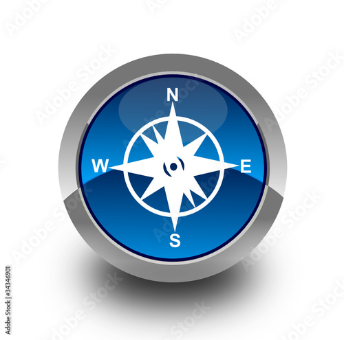 Compass glossy icon