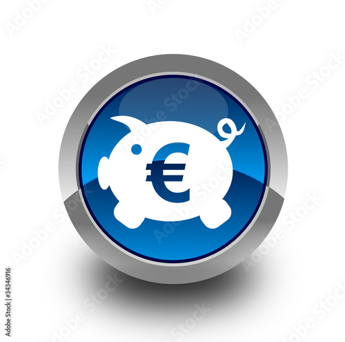 Money box glossy icon