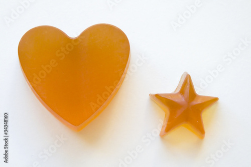 Jabones de Glicerina y Miel con forma de Corazón y Estrella photo