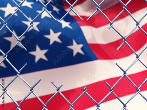 Illegal immigration concept , 3d illustration