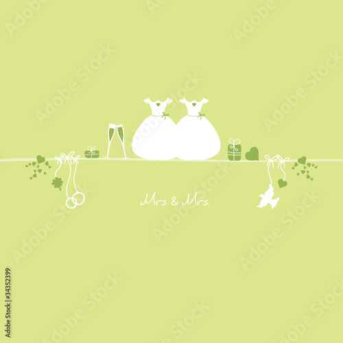 Wedding Symbols Mrs. & Mrs. Gay Green