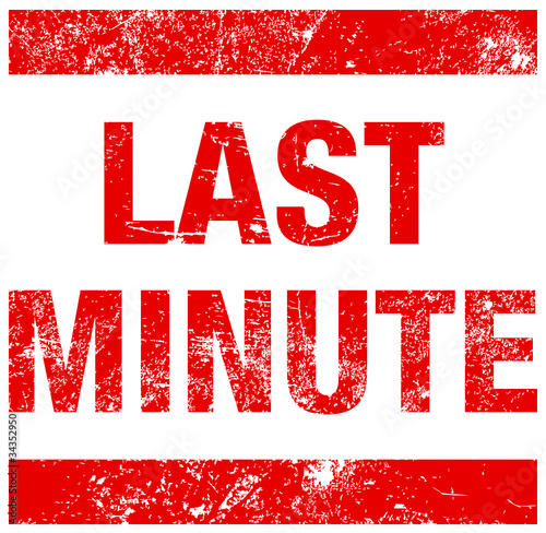 Rubber Stamp "LAST MINUTE" Red