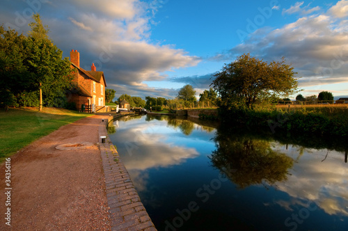 canal, towpath and locks photo