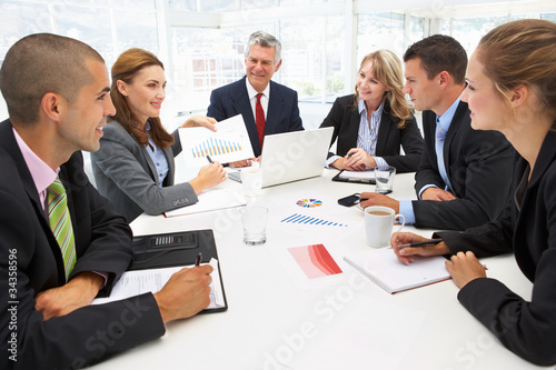 Mixed group in business meeting