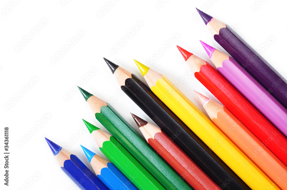 Color pencils in a row Color pencils in a row