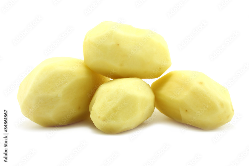 Peeled potatoes