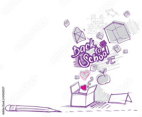back to school doodles (out of box objects)