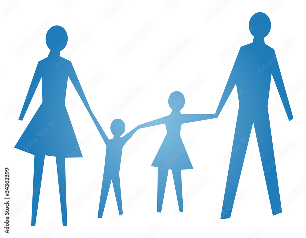 abstract symbol of happy family vector abstract symbol of happy family vector