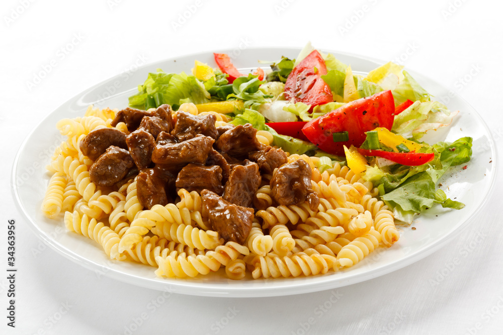 Pasta with meat and vegetables Pasta with meat and vegetables