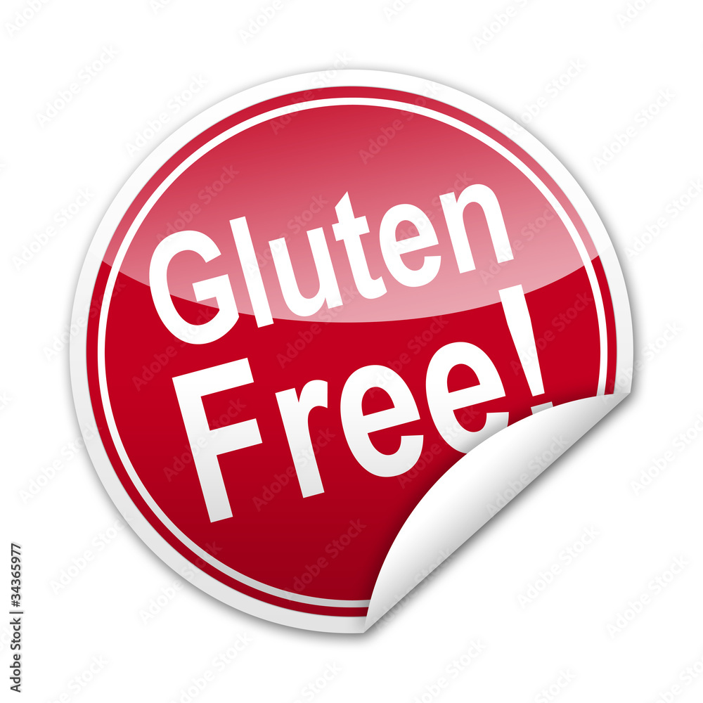 Pegatina Gluten Free! con reborde Pegatina Gluten Free! con reborde