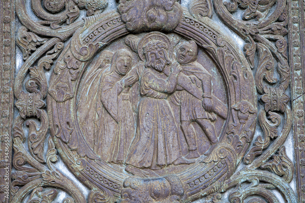 Paris - detail from main portal of Saint Denis