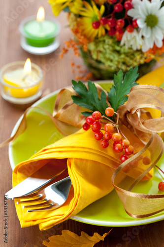 autumnal place setting