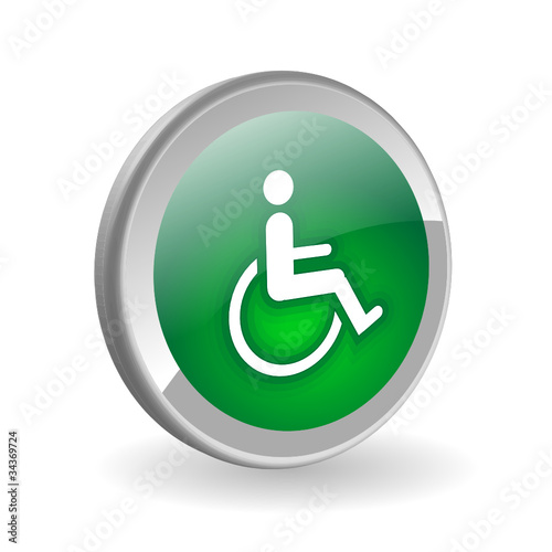 "DISABILITY" Web Button (icon symbol handicap person wheelchair)