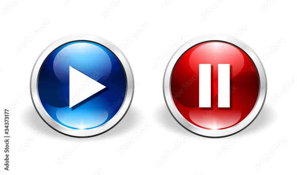buttons play & pause buttons play & pause