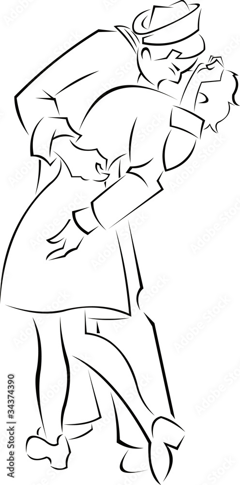 Fototapeta premium Time Square famous couple kissing