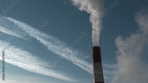 smoke fells from the chimney