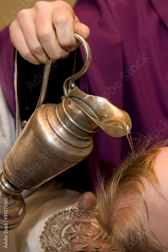 Child`s baptism in the church