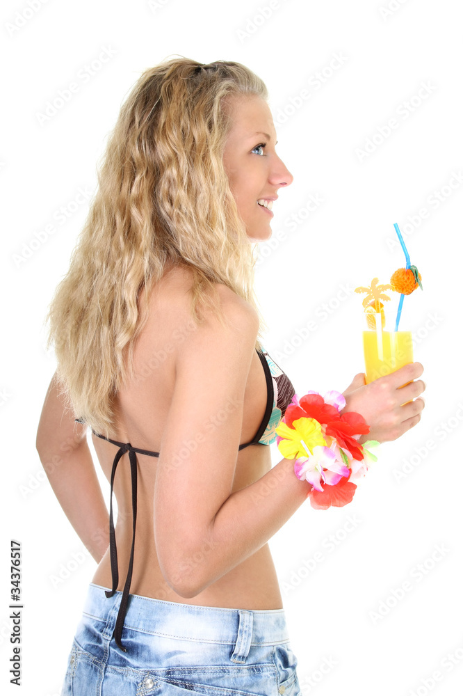 Young woman with glass of fresh juice Young woman with glass of fresh juice
