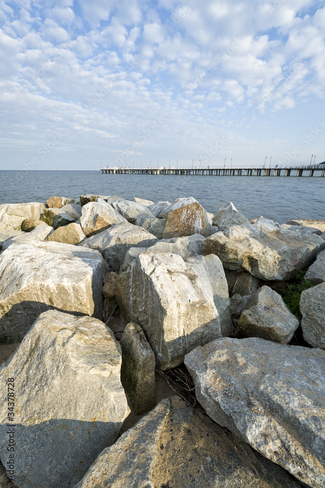 Fototapeta premium View of the pier on Baltic seaside