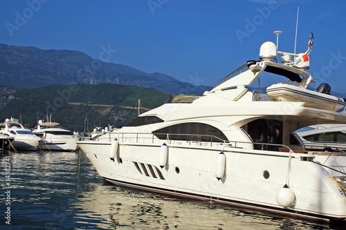 Luxury yacht in marina, Mediterranean sea © Inna Felker