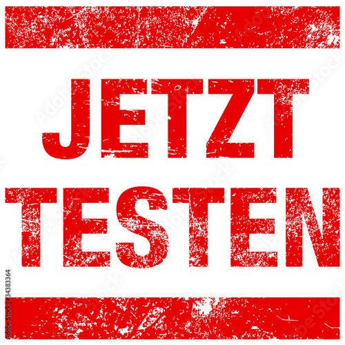 Stempel "JETZT TESTEN" Rot