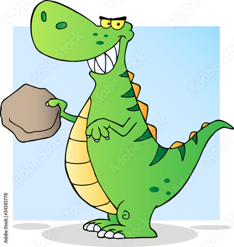 Green Dinosaur Cartoon Character