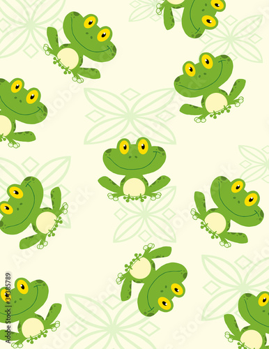 Seamless Pattern Happy Frog