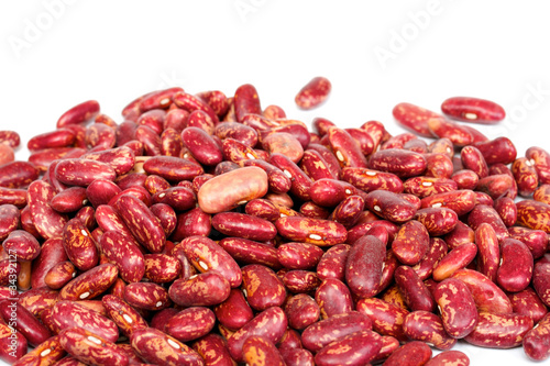 dried beans on white background