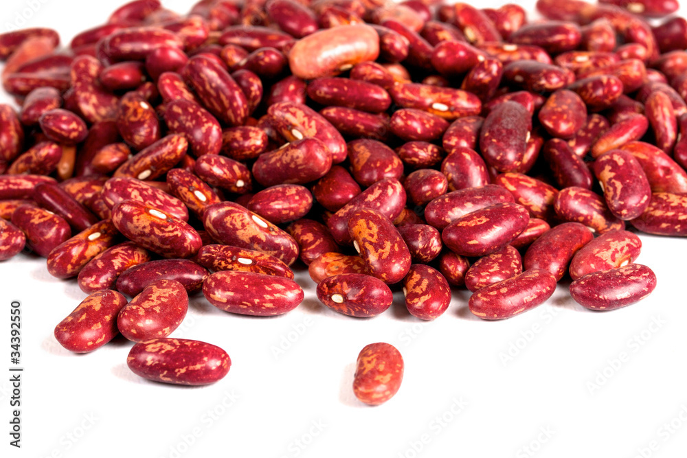 dried beans on white background dried beans on white background