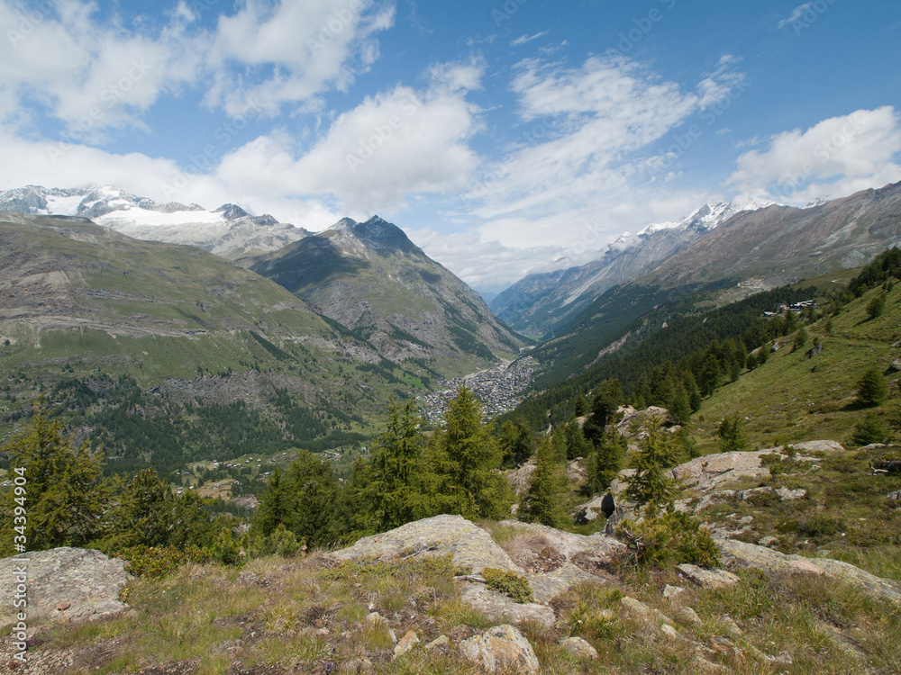 Vue vers la vallée de Zermatt