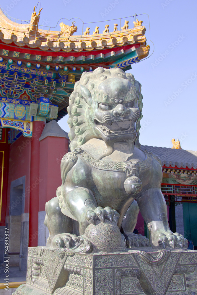 The Copper Lion in Summer Palace, Beijing, China The Copper Lion in Summer Palace, Beijing, China