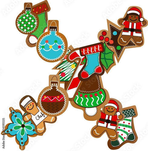 x gingerbread alphabet patch