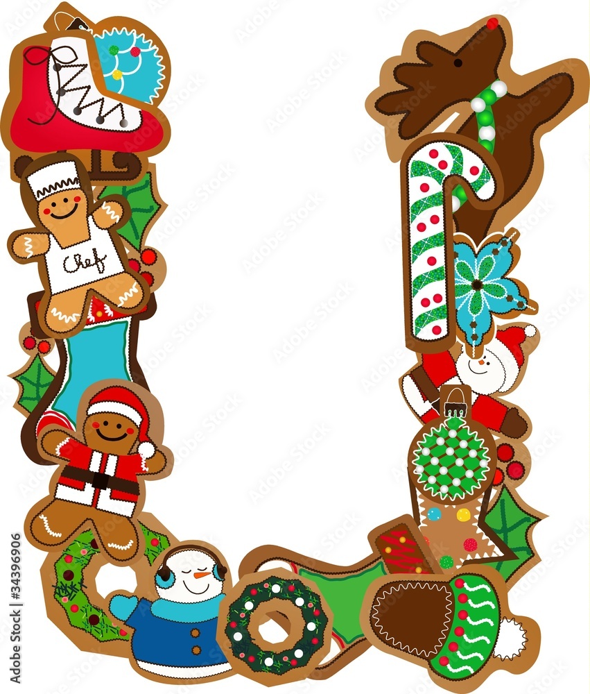 Obraz premium u gingerbread alphabet patch