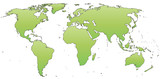 Green world map isolated.