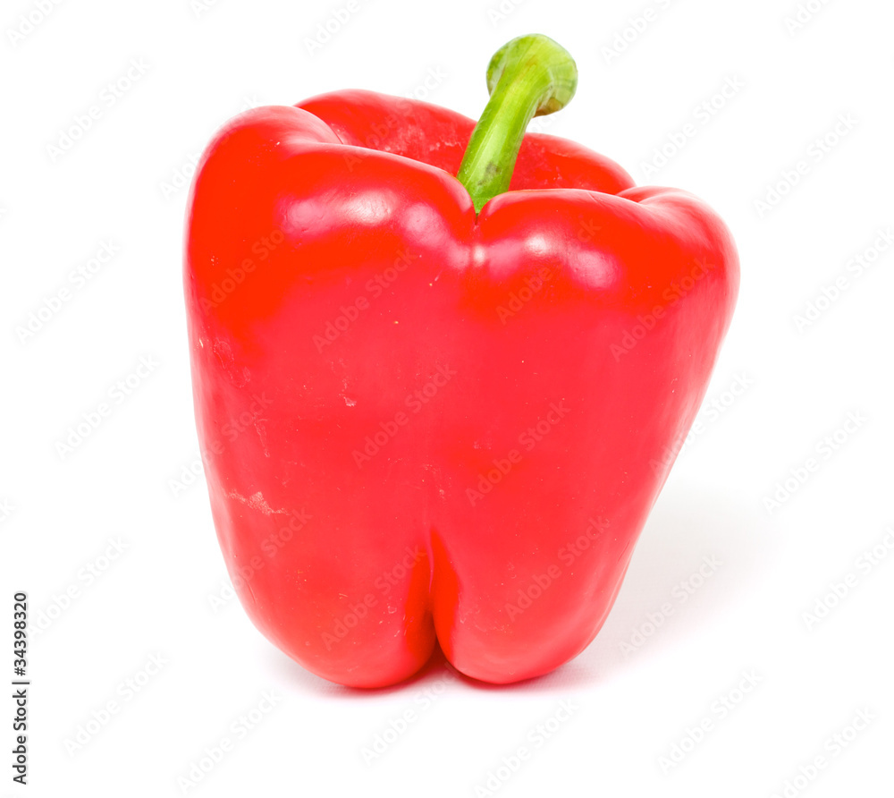 Bright red pepper isolated on white. Bright red pepper isolated on white.