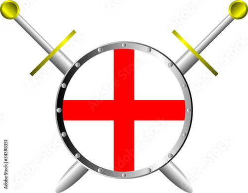 Shield and swords.
