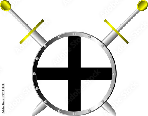 Shield and swords.