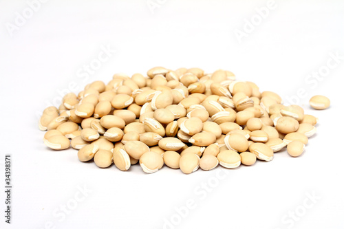 pile soybean on background
