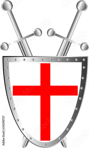 Shield and swords.