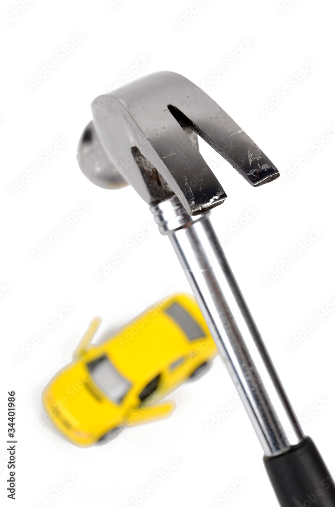 Hammer and toy car Hammer and toy car