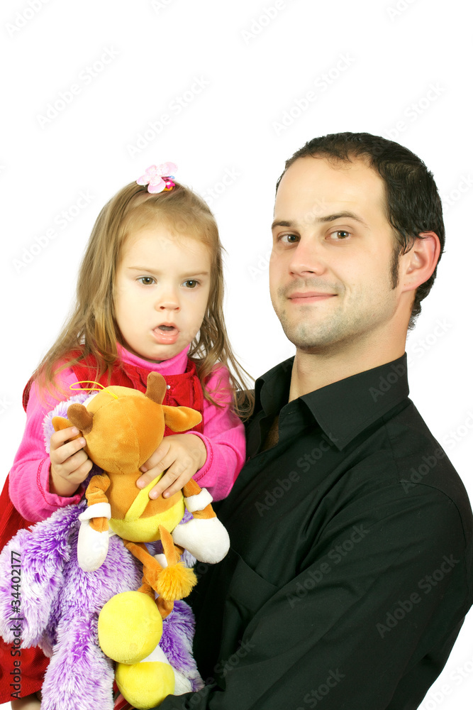 Portrait of happy father and his adorable little daughter Portrait of happy father and his adorable little daughter