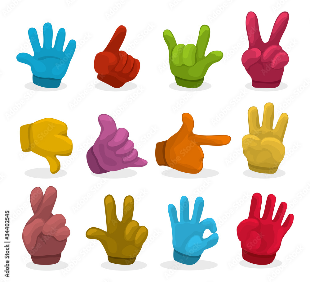 Obraz premium Cartoon color Hands collection ,vector.