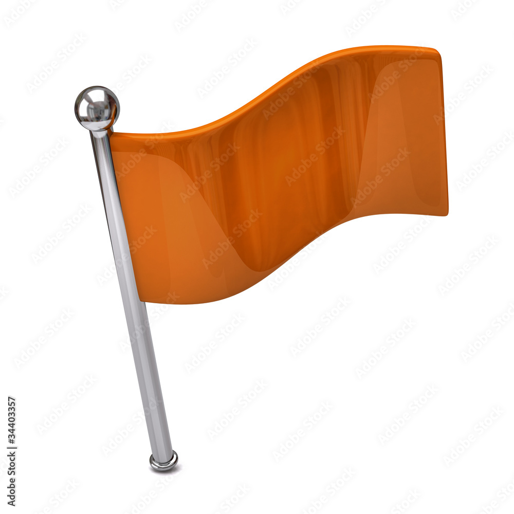 Orange flag isolated on white background Orange flag isolated on white background
