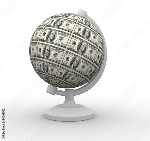 Dollars globe