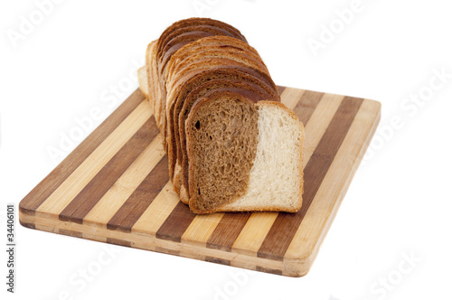 sliced bread on a board