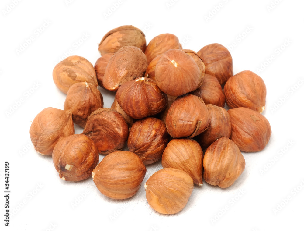 Pile of Hazelnuts Isolated on White Background Pile of Hazelnuts Isolated on White Background