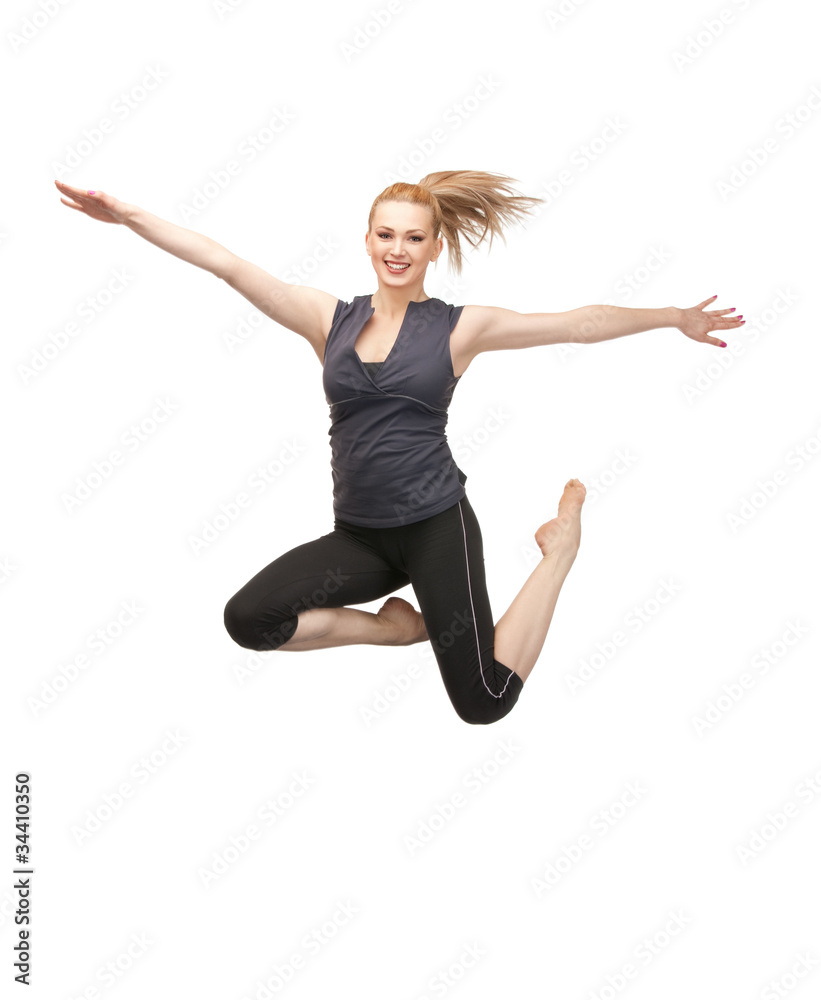 jumping sporty girl jumping sporty girl