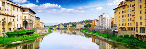 Arno river in Florence,Tuscany, Italy. Panorama