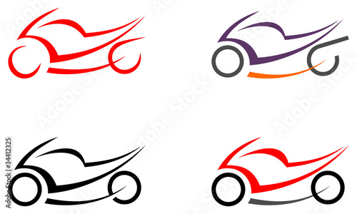 Motorbike, motorcycle - vector image, tattoo