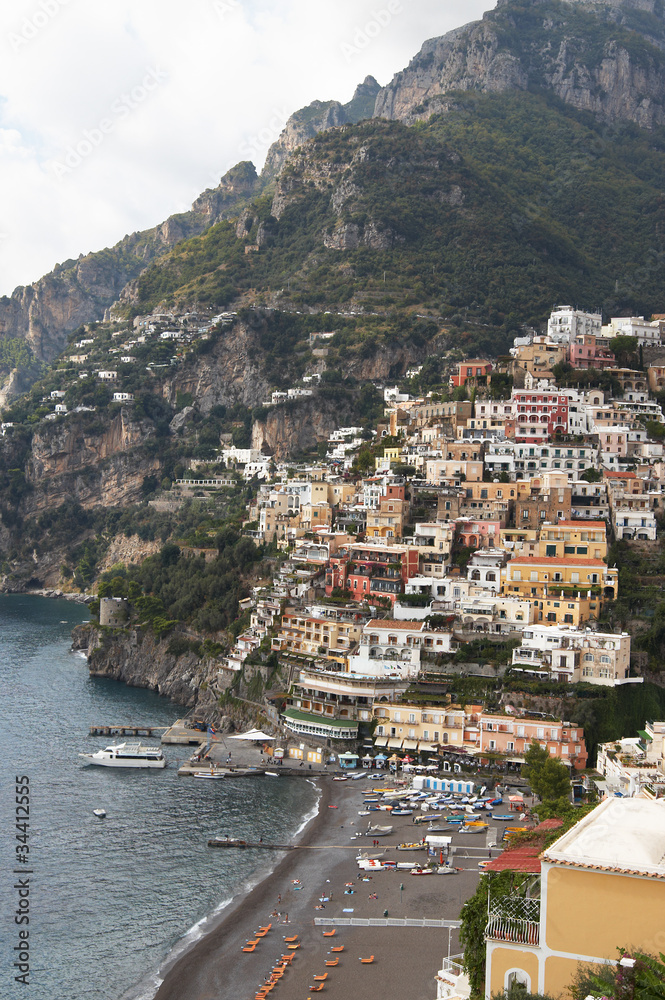Italy, Amalfi Coast. View of the town of Positano